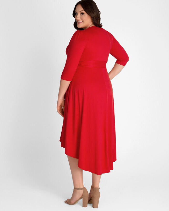 Winona Hi-Lo Wrap Dress, PinkOrangeCoral, alternate image number null