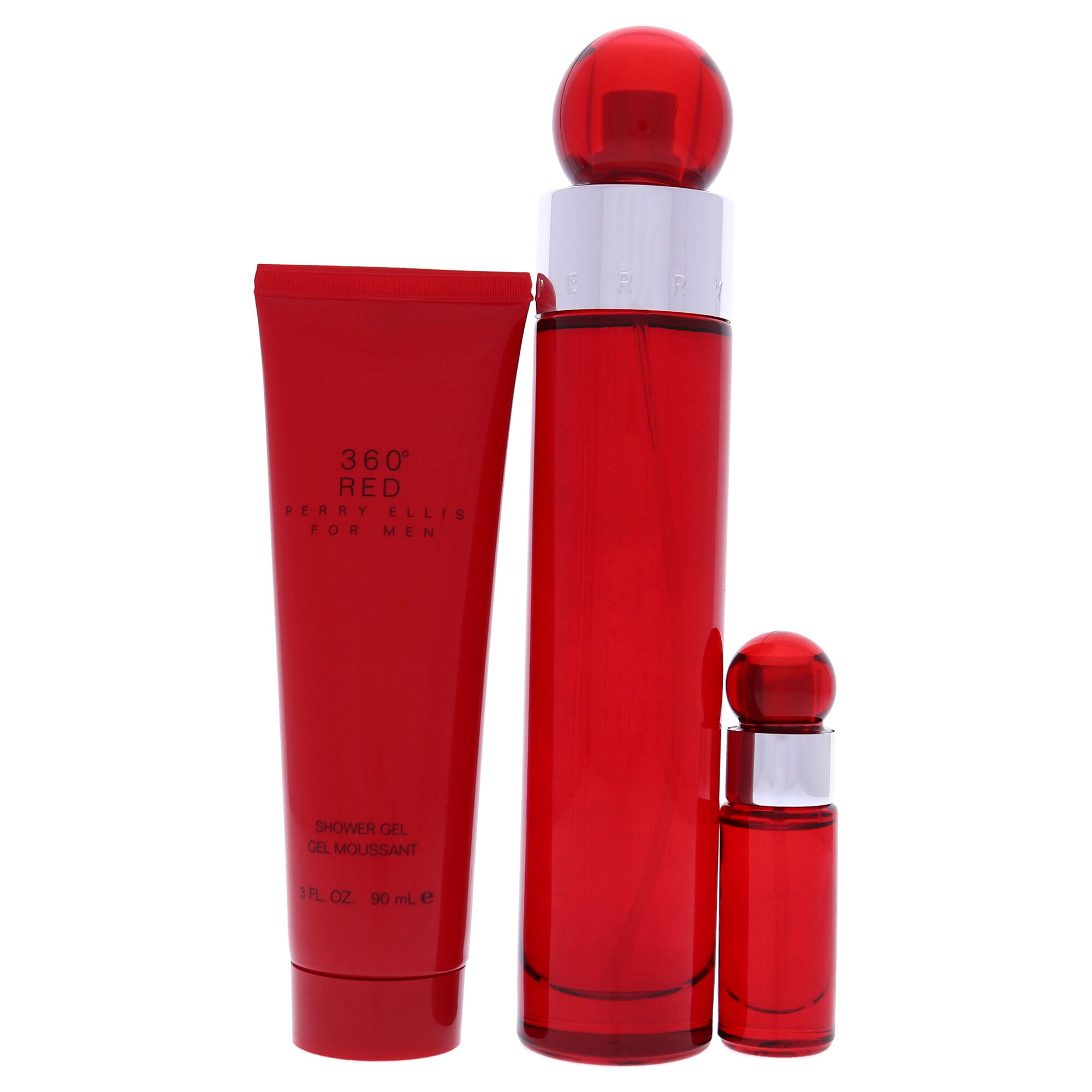 360 Red by Perry Ellis for Men - 3 Pc Gift Set 3.4oz EDT Spray, 7.5ml EDT Mini Spray, 3oz Shower Gel, See Description, alternate image number 2