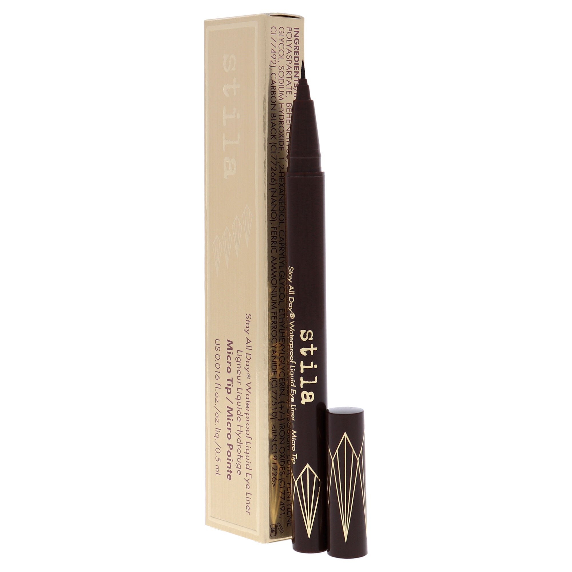 Stay All Day Waterproof Liquid Eye Liner - Micro Tip Dark Brown by Stila for Women - 0.016 oz Eyeliner, , alternate image number 8
