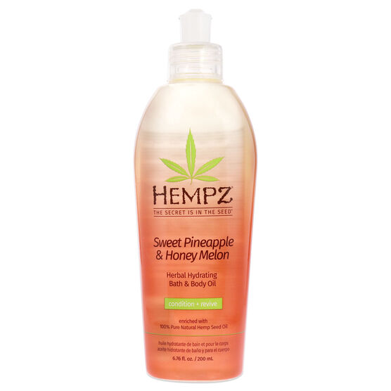 Sweet Pineapple and Honey Melon Hydrating Bath and Body Oil by Hempz for Unisex - 6.76 oz Body Oil, NA, hi-res image number null