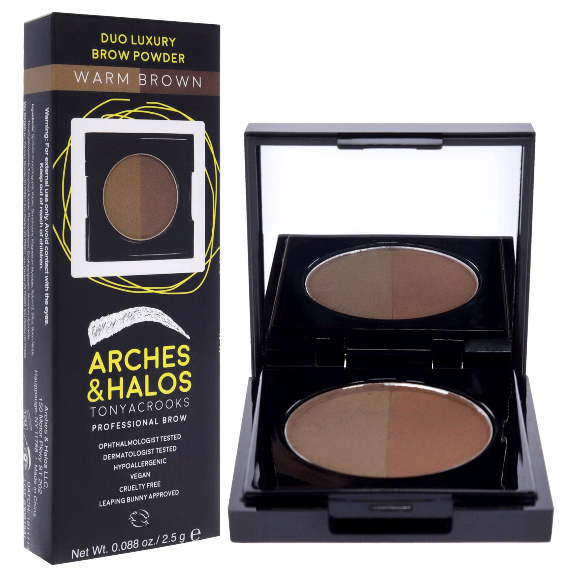 Duo Luxury Brow Powder - Warm Brown by Arches and Halos for Women - 0.088 oz Eyebrow, , alternate image number 6