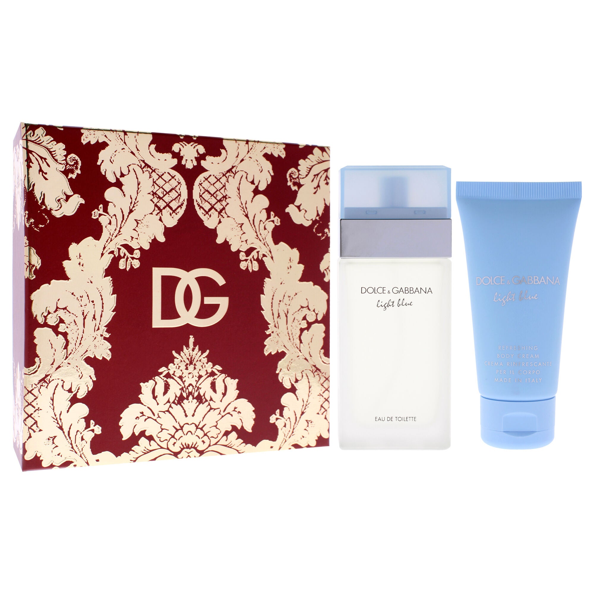 Light Blue by Dolce and Gabbana for Women - 2 Pc Gift Set 1.7oz EDT Spray, 1.7oz Refreshing Body Cream, Clear, alternate image number 2