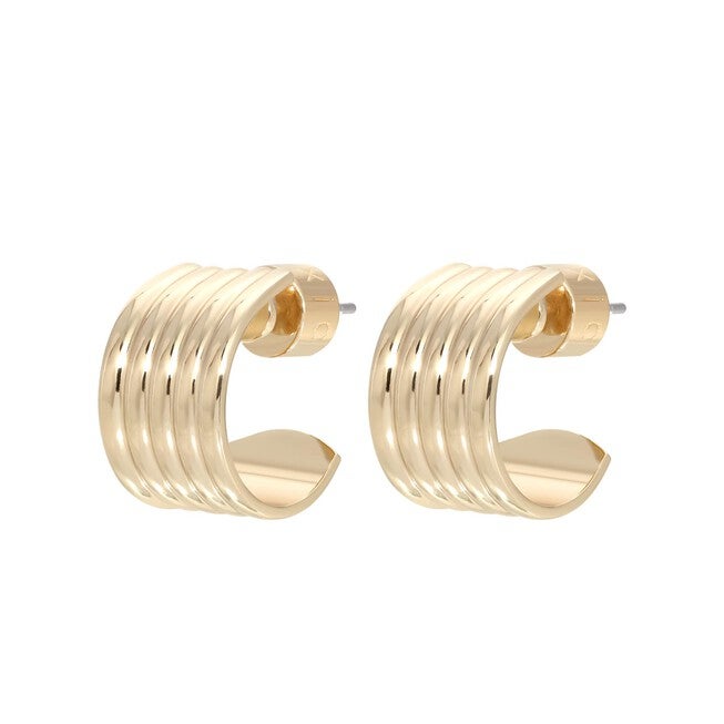 Mini .5 inches Logan Hoops Gold, Gold / Gold, hi-res image number 0