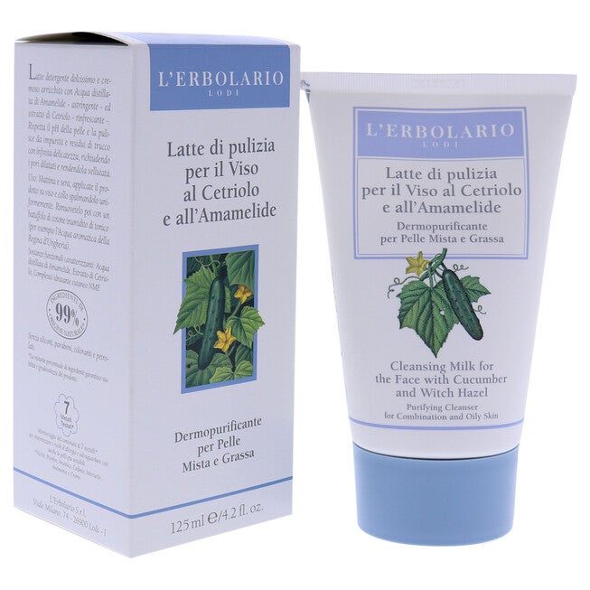 Cleansing Milk - Cucumber and Witch Hazel by LErbolario for Women - 4.2 oz Cleanser, , alternate image number null