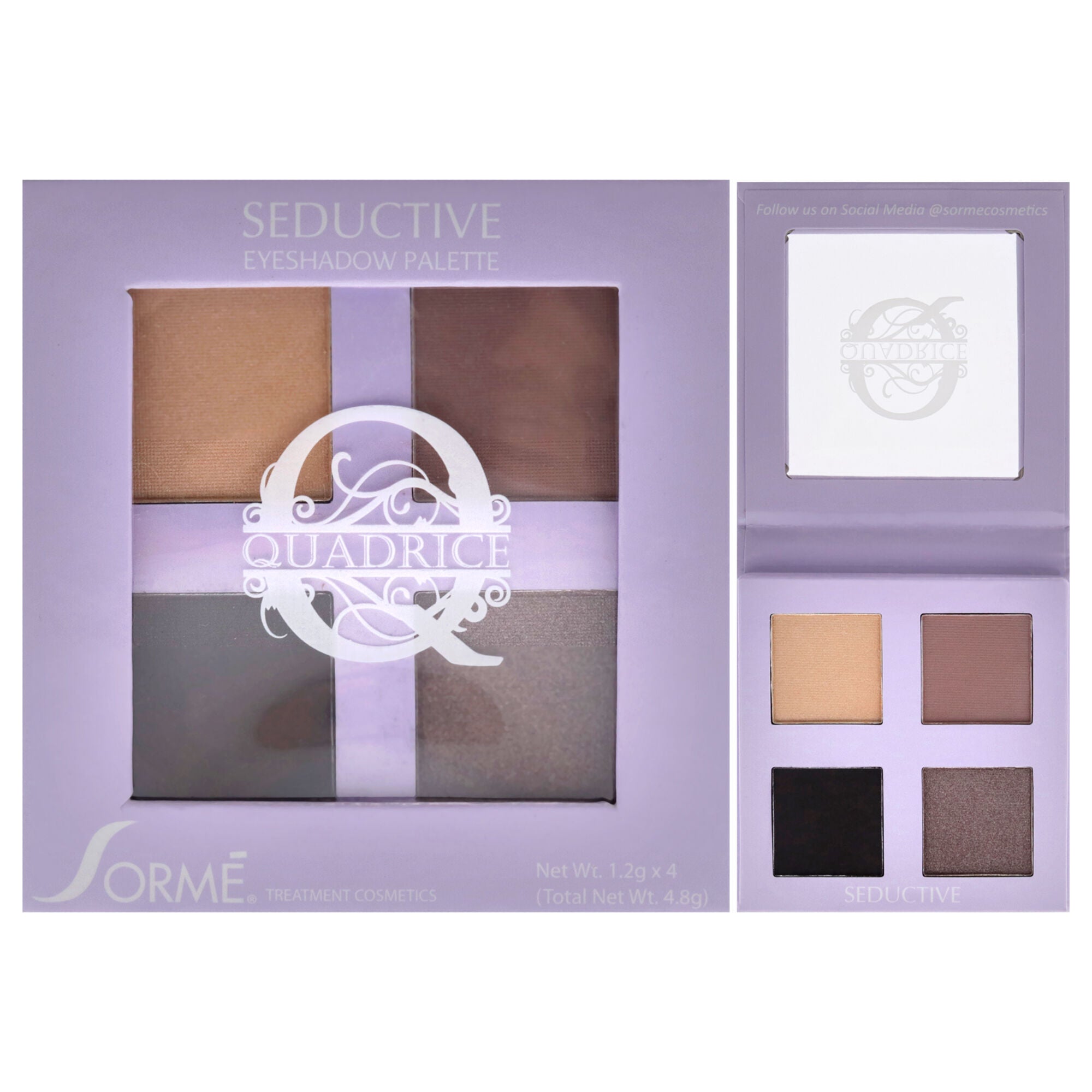 Quadrice Eyeshadow Palette - Seductive by Sorme Cosmetics for Women - 0.16 oz Eye Shadow, See Description, hi-res image number 0