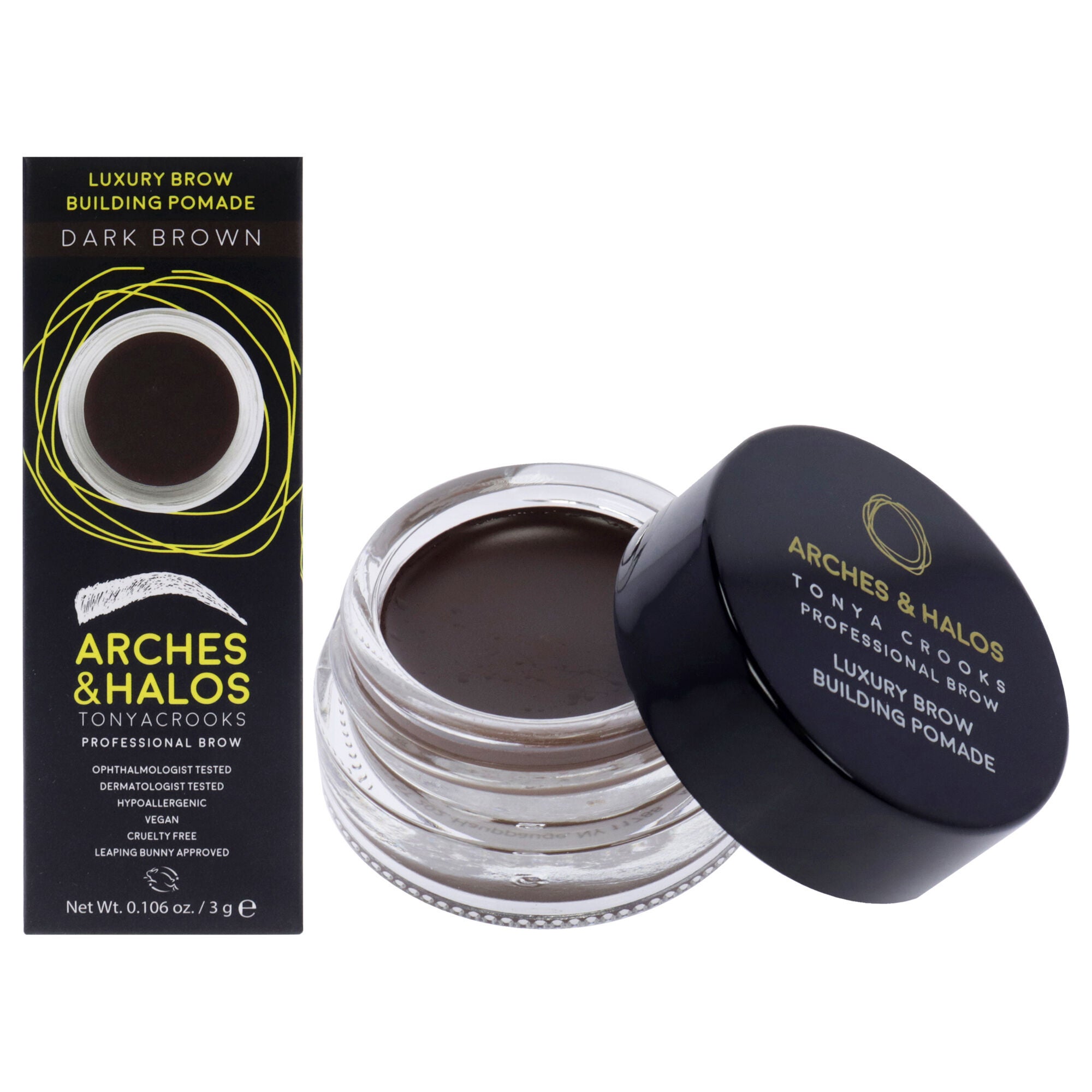 Luxury Brow Buiding Pomade - Dark Brown by Arches and Halos for Women - 0.106 oz Pomade, See Description, hi-res image number 0