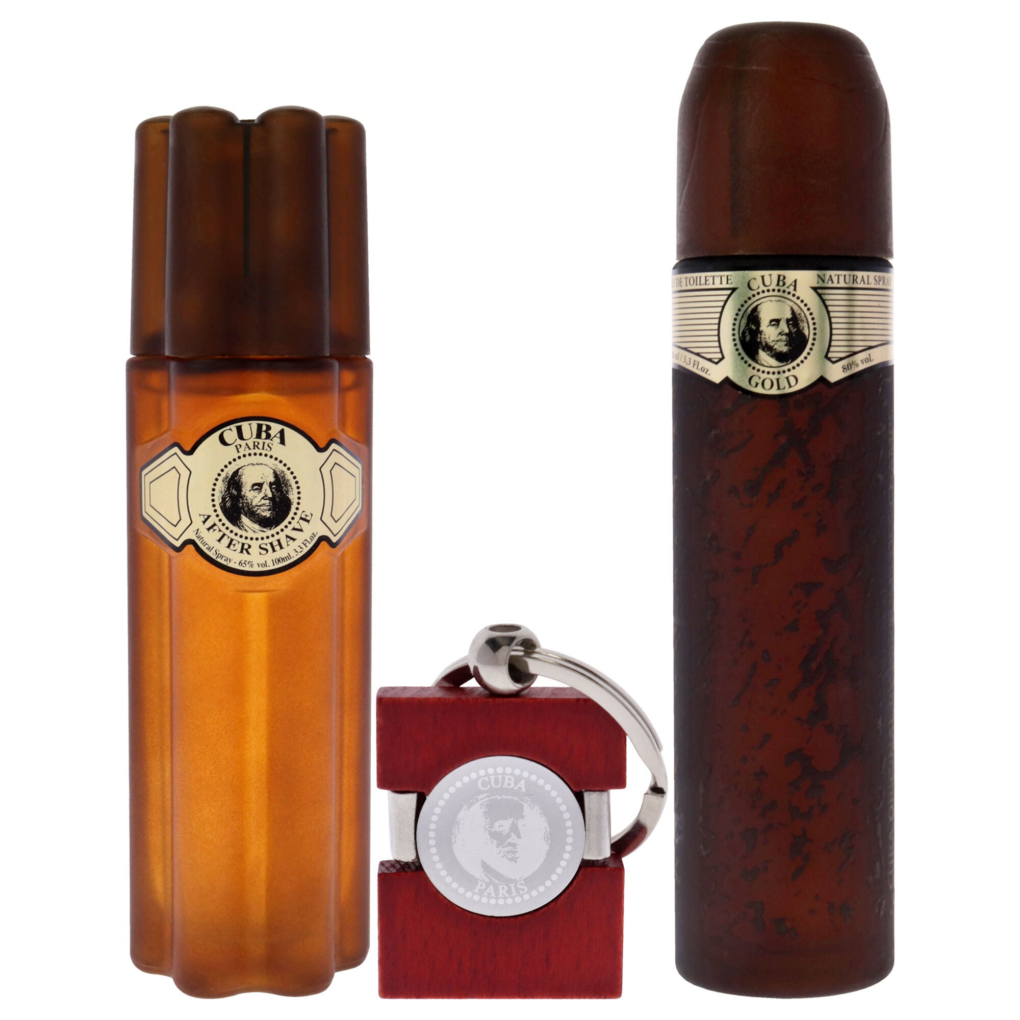 Cuba Gold by Cuba for Men - 3 Pc Gift Set 3.3oz EDT Spray, 3.3oz After Shave, Keychain, See Description, alternate image number 1