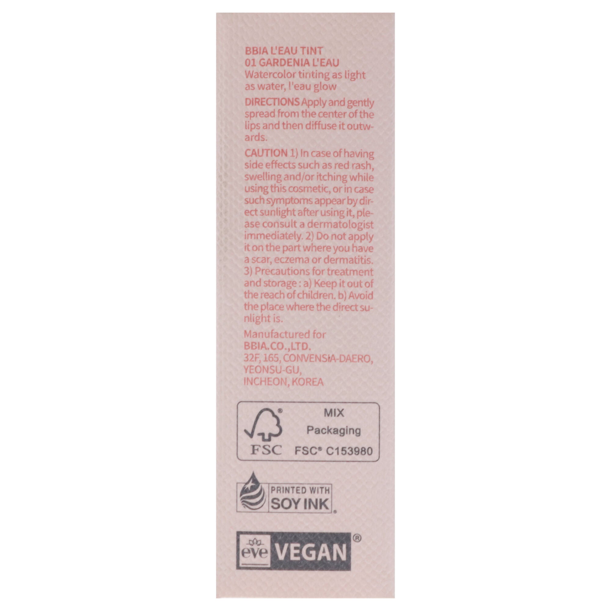 LEau Tint - 01 Gardenia by BBIA for Women - 0.16 oz Makeup, Pink, alternate image number 5