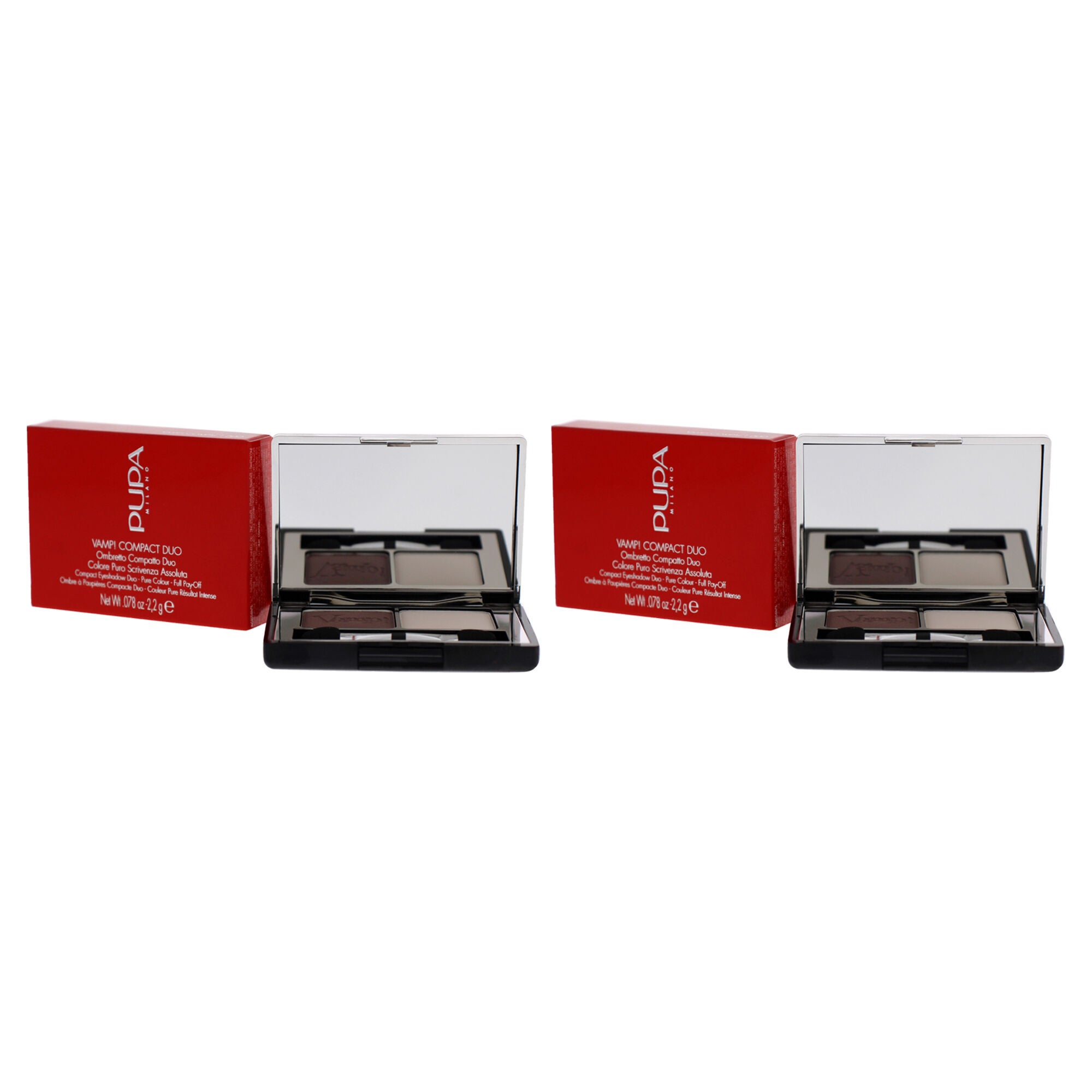 Vamp! Compact Duo Eyeshadow - 006 Brown Vanilla by Pupa Milano for Women - 0.078 oz Eye Shadow - Pack of 2, See Description, alternate image number 2
