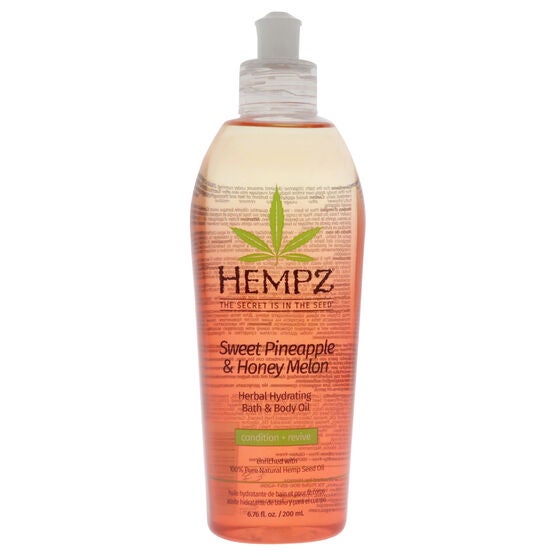 Sweet Pineapple and Honey Melon Hydrating Bath and Body Oil by Hempz for Unisex - 6.76 oz Body Oil, , alternate image number null