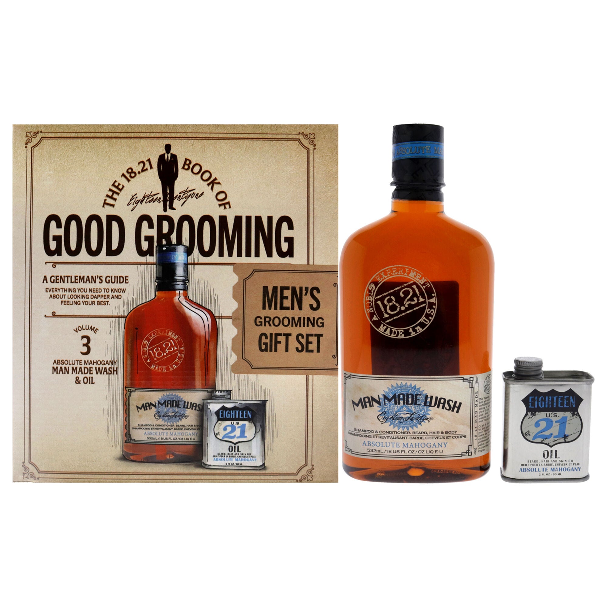 Book of Good Grooming Volume 3 Set - Absolute Mahogany by 18.21 Man Made for Men - 2 Pc, See Description, hi-res image number 0