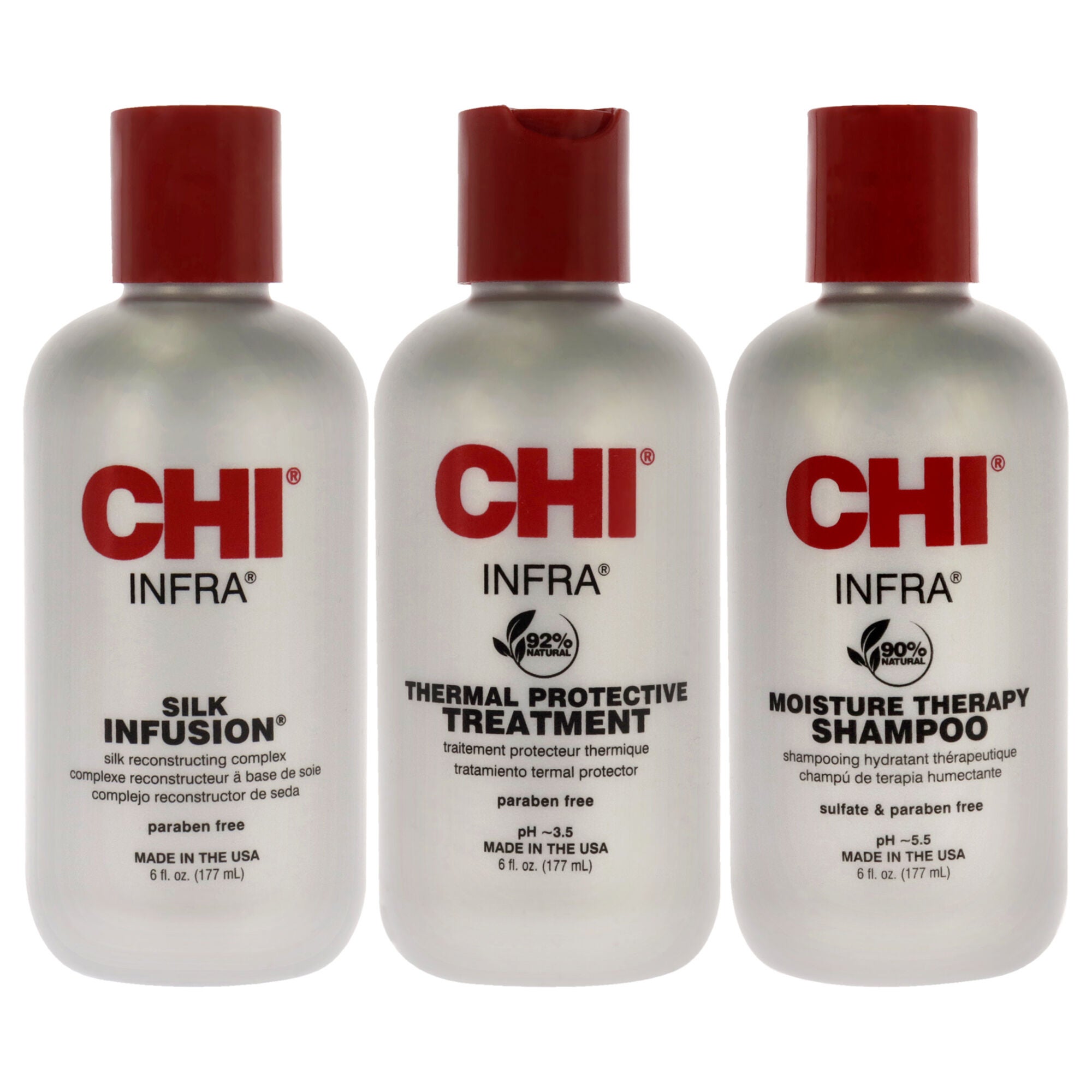 CHI Infra Trio Kit by CHI for Unisex - 3 Pc 6oz CHI Silk Infusion, 6oz CHI Infra Shampoo, 6oz CHI Infra Treatment, , alternate image number 2