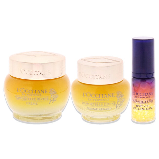 Immortelle Divine Set - Advance Youth Face Care by LOccitane for Unisex - 3 Pc 0.5oz Eye Balm, 1.7oz Cream, 0.16oz Oil-In-Serum, , alternate image number null