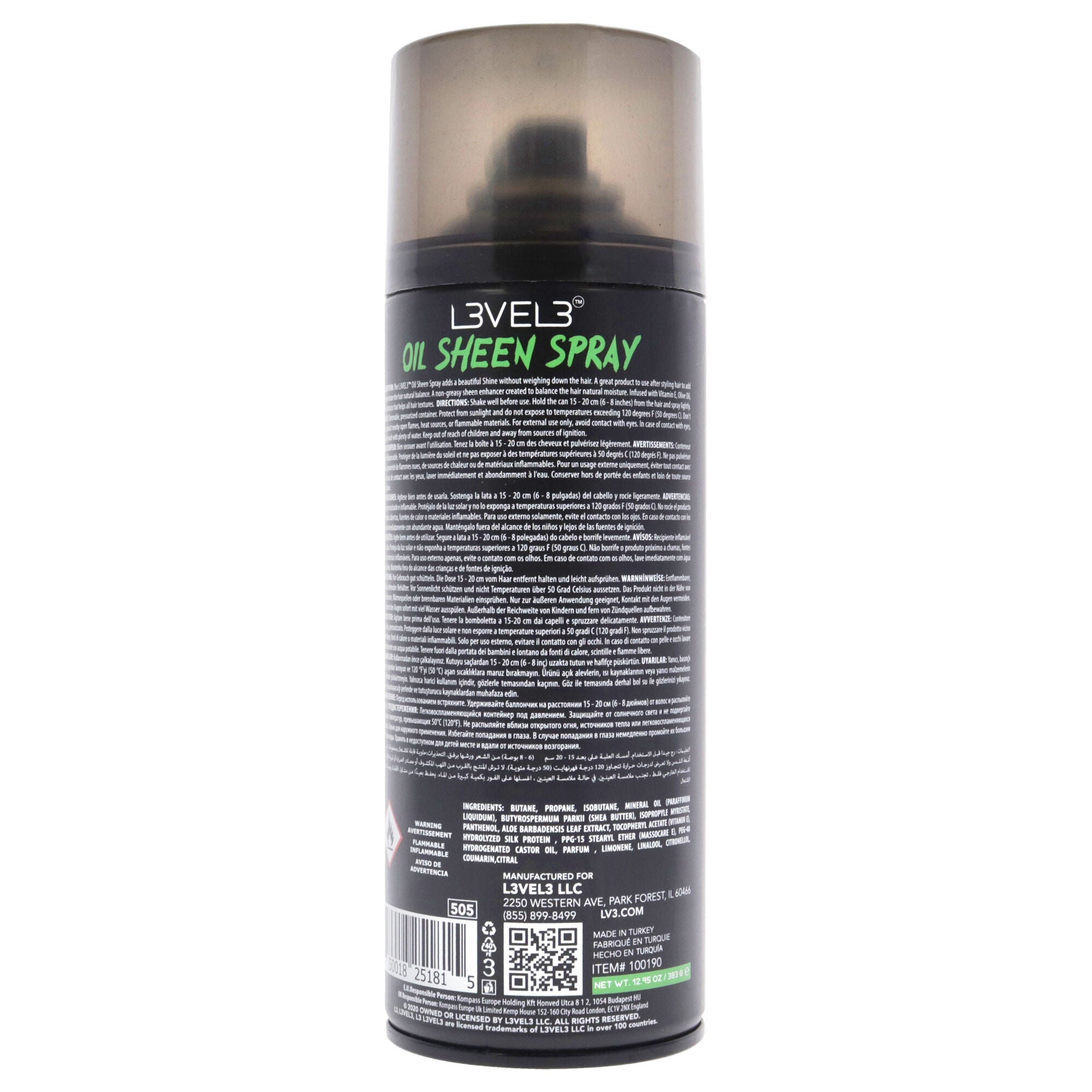 Oil Sheen Spray by L3VEL3 for Men - 12.95 oz Hair Spray, See Description, alternate image number 1