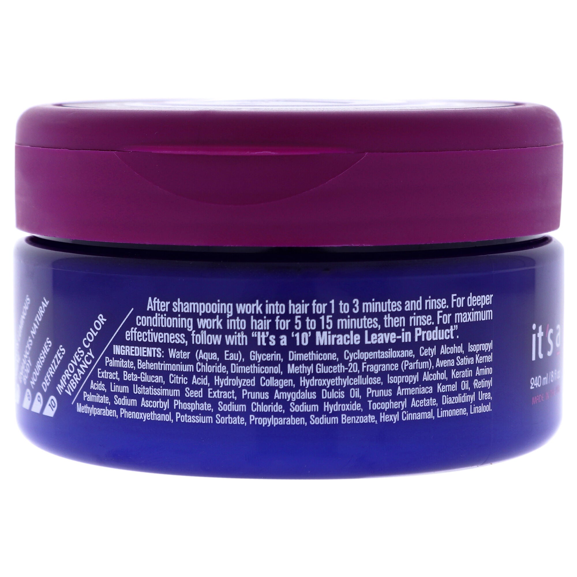 Miracle Hair Mask by Its A 10 for Unisex - 8 oz Mask, See Description, alternate image number 2