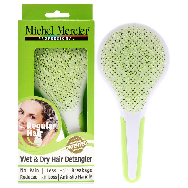 Wet and Dry Hair Detangler Regular Hair - Green-White by Michel Mercier for Women - 1 Pc Hair Brush, See Description, hi-res image number 0
