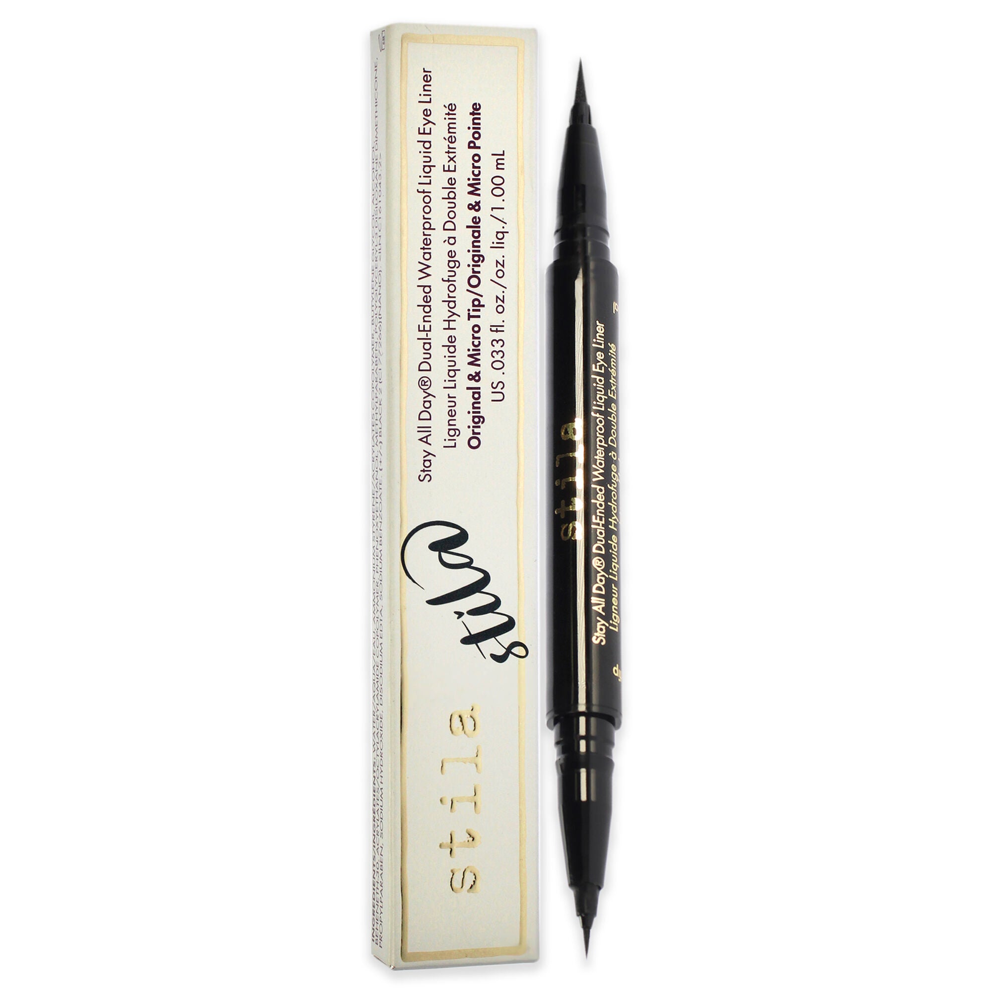 Stay All Day Dual-Ended Waterproof Liquid Eye Liner - Intense Black by Stila for Women - 0.033 oz Eyeliner, See Description, alternate image number 1