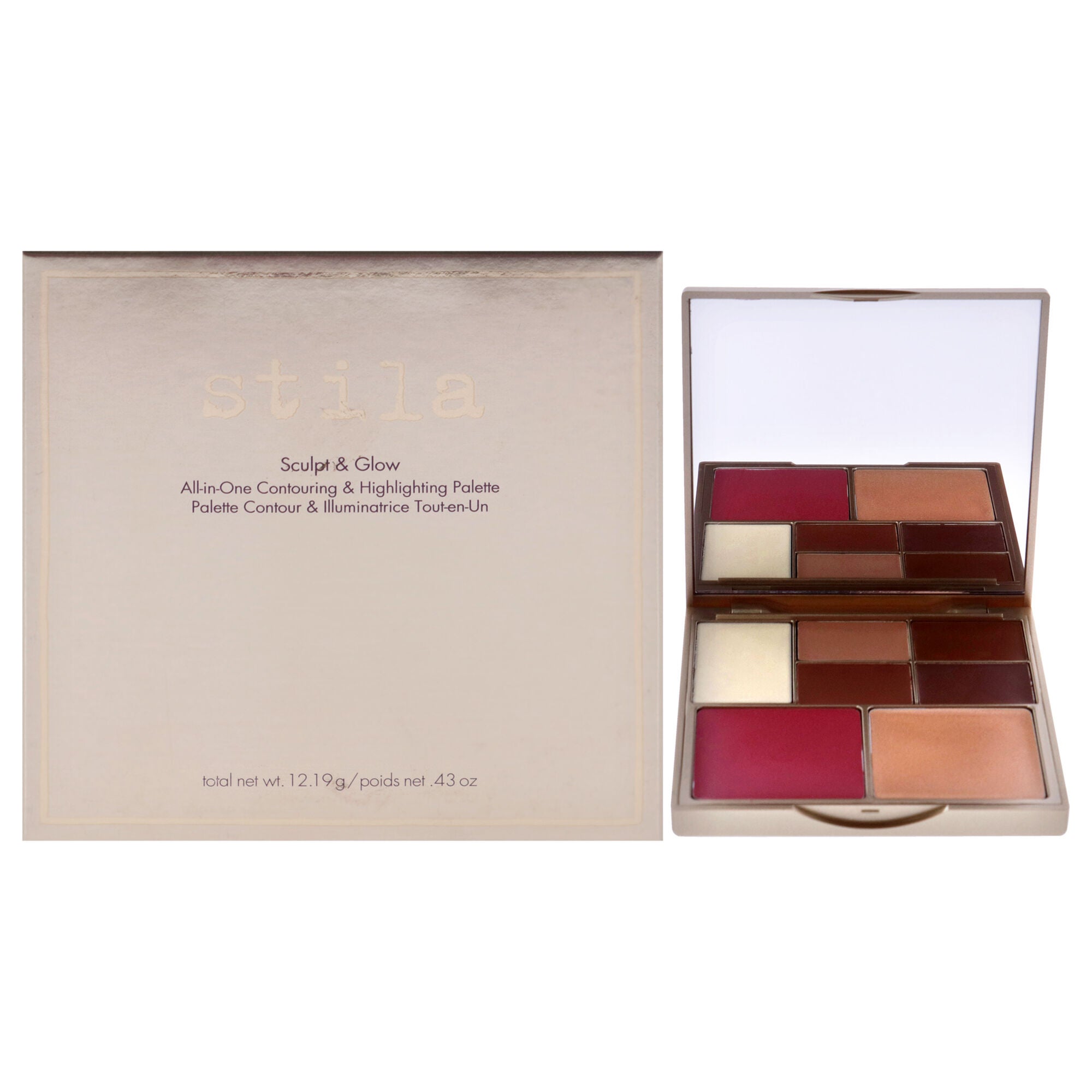 Sculpt and Glow All-in-One Contouring and Highlighting Palette by Stila for Women - 0.43 oz Makeup, See Description, hi-res image number 0