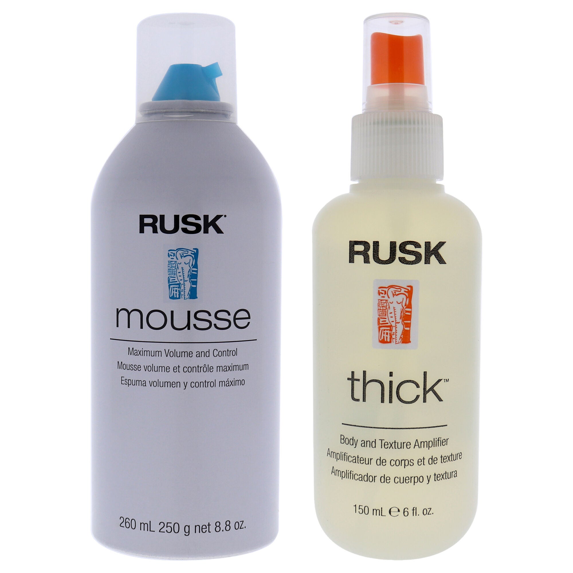 Mousse - Maximum Volume and Control and Thick Body and Texture Amplifier Kit by Various Designers for Unisex - 2 Pc Kit 8.8oz Mousse, 6oz Texture Amplifier, Clear, hi-res image number 0