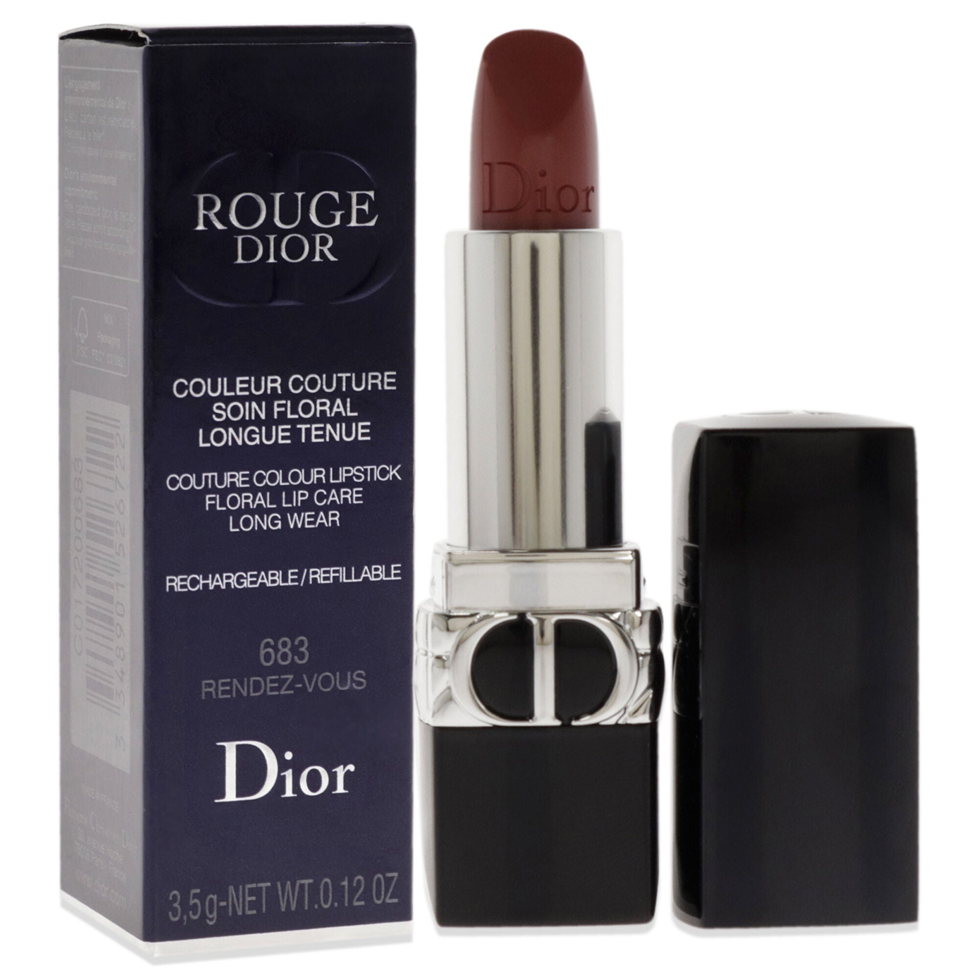 Rouge Dior Couture Lipstick Satin - 683 Rendez-Vous by Christian Dior for Women - 0.12 oz Lipstick (Refillable), See Description, alternate image number 1