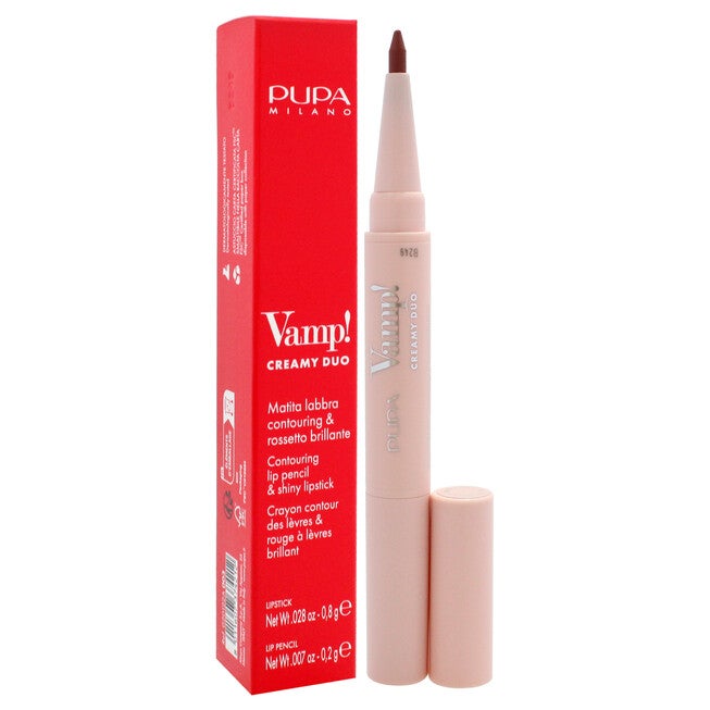 Vamp! Creamy Duo Contouring Lip Pencil and Shiny Lipstick - 003 Warm Nude by Pupa Milano for Women - 0.035 oz Makeup, See Description, alternate image number 1