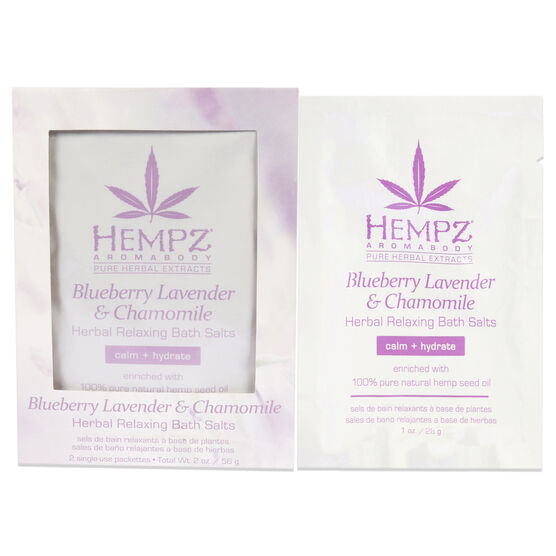 Aromabody Blueberry Lavender and Chamomile Herbal Relaxing Bath Salts by Hempz for Unisex - 2 x 1 oz Bath Salt, , alternate image number null