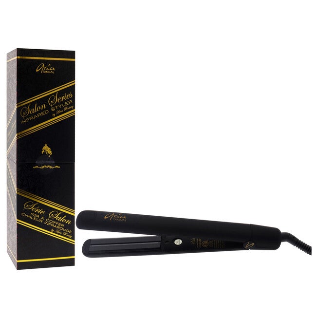 Infused Ceramic Plates Hair Straightener - Black by Aria Beauty for Women - 1 Pc Flat Iron, , alternate image number null