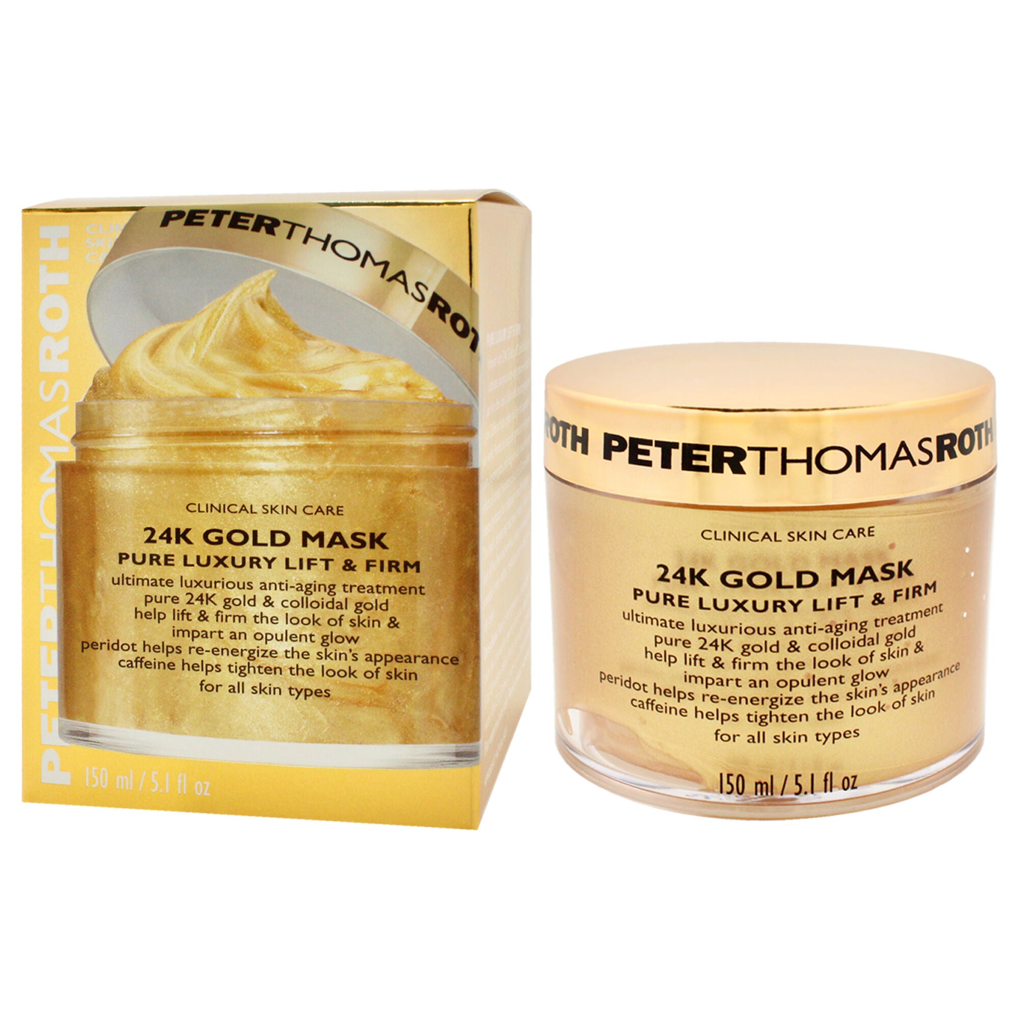 24K Gold Mask Pure Luxury Lift and Firm Mask by Peter Thomas Roth for Unisex - 5.1 oz Mask, See Description, alternate image number 3
