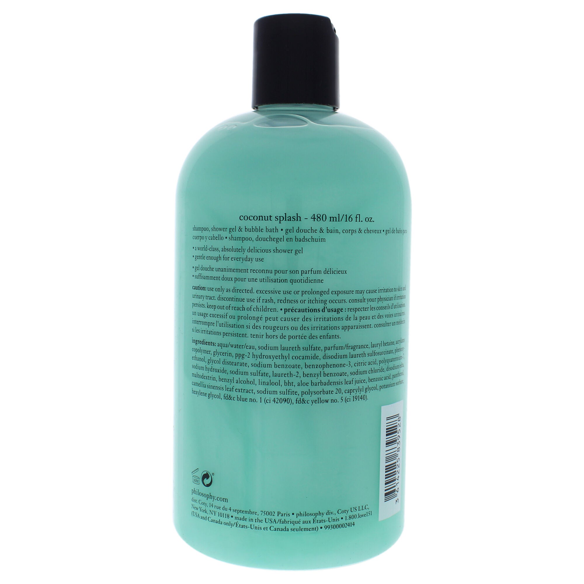 Coconut Splash by Philosophy for Unisex - 16 oz Shampoo, Shower Gel and Bubble Bath, See Description, alternate image number 2