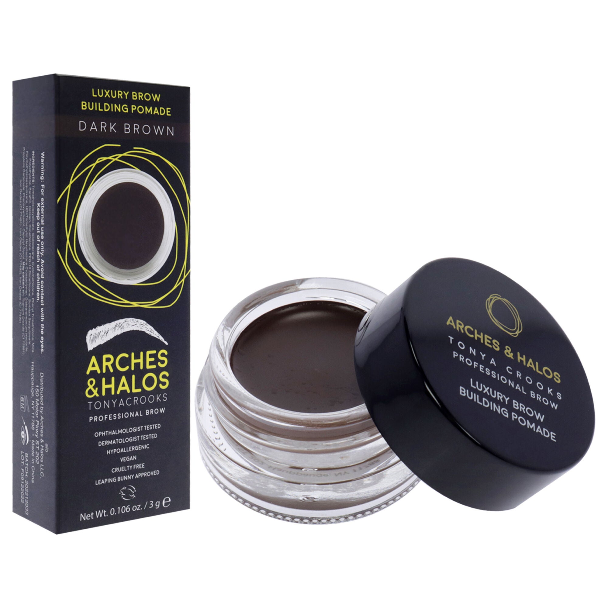Luxury Brow Buiding Pomade - Dark Brown by Arches and Halos for Women - 0.106 oz Pomade, See Description, alternate image number 2