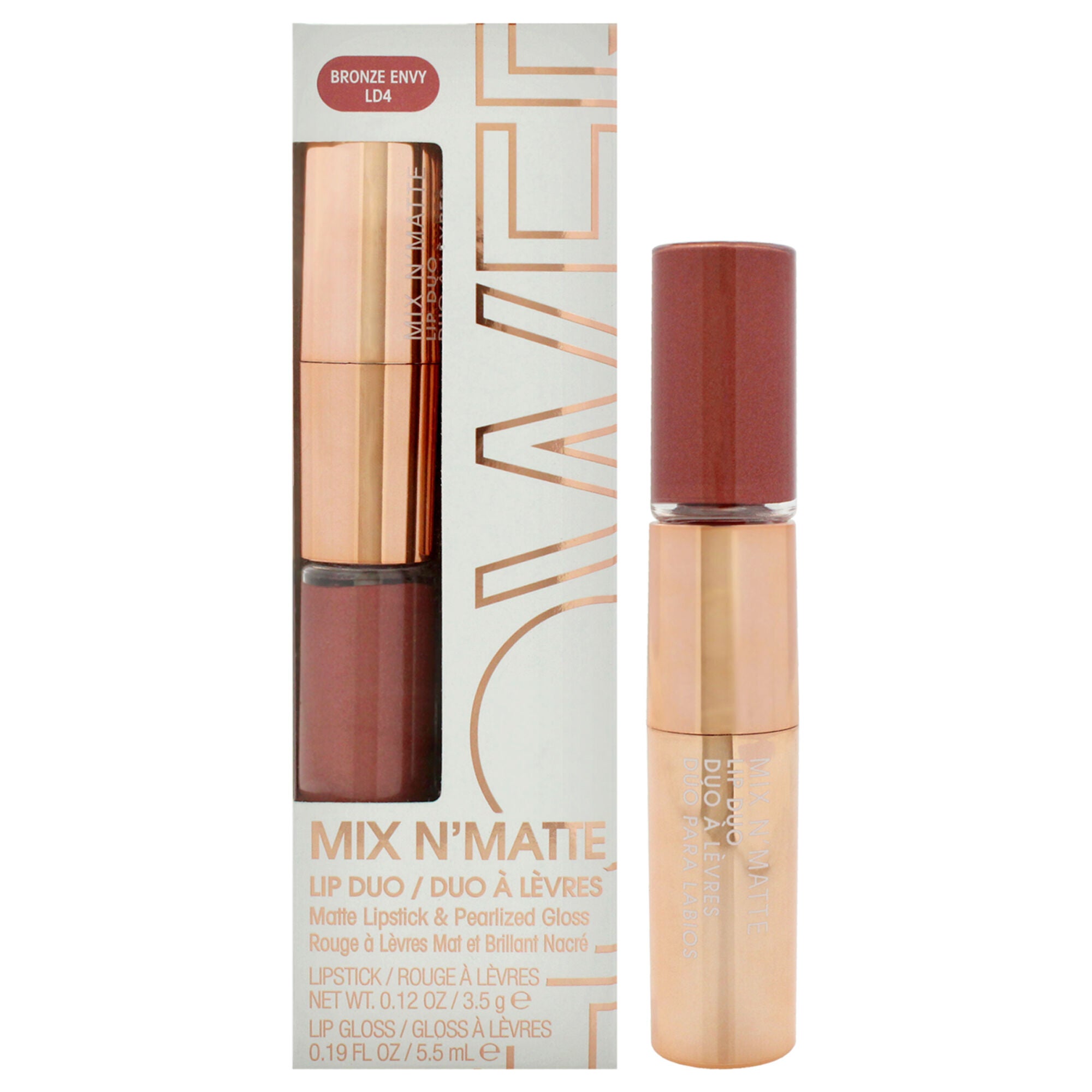 Mix N Matte Lip Duo - LD4 Bronze Envy by Flower Beauty for Women - 0.19 oz Lip Gloss, See Description, hi-res image number 0