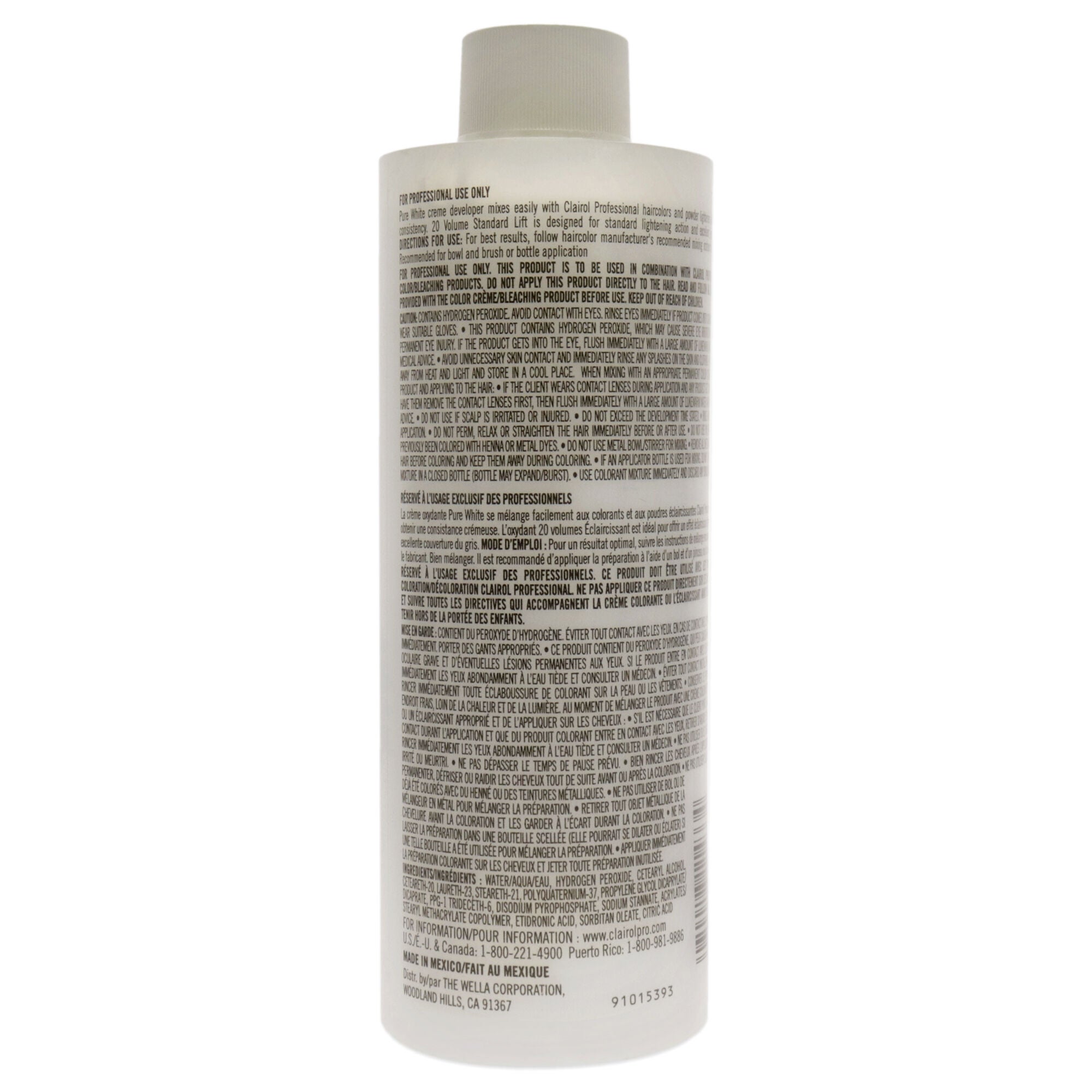 Pure White 20 Volume Creme Developer by Clairol for Unisex - 8 oz Lightener, See Description, alternate image number 2