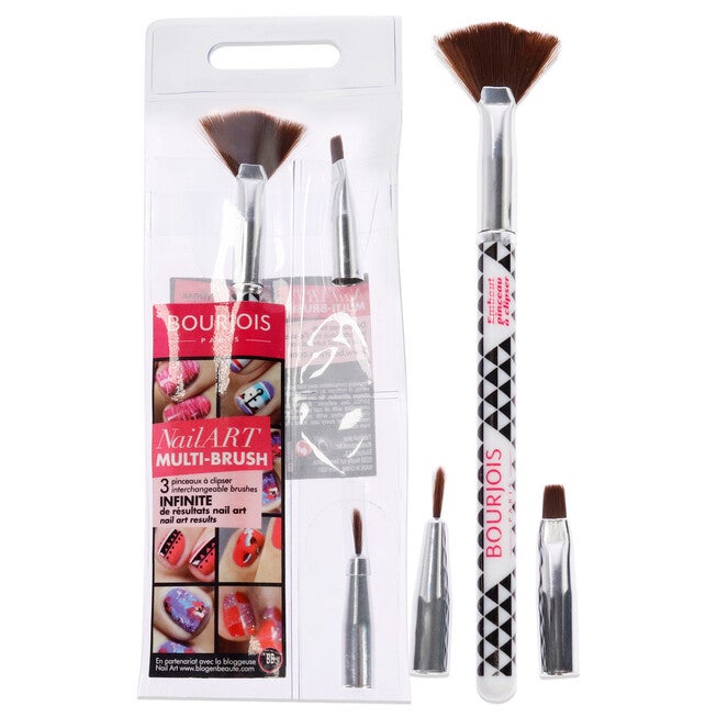 Multi-Brush Nail Art Set by Bourjois for Women - 3 Pc Fan Brush, Shader Brush, Liner Brush, NA, hi-res image number null