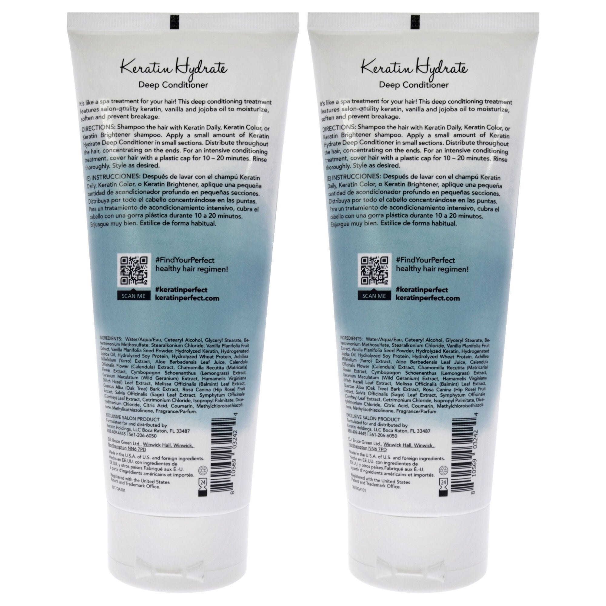 Keratin Hydrate Deep Conditioner by Keratin Perfect for Unisex - 7 oz Conditioner - Pack of 2, , alternate image number 3