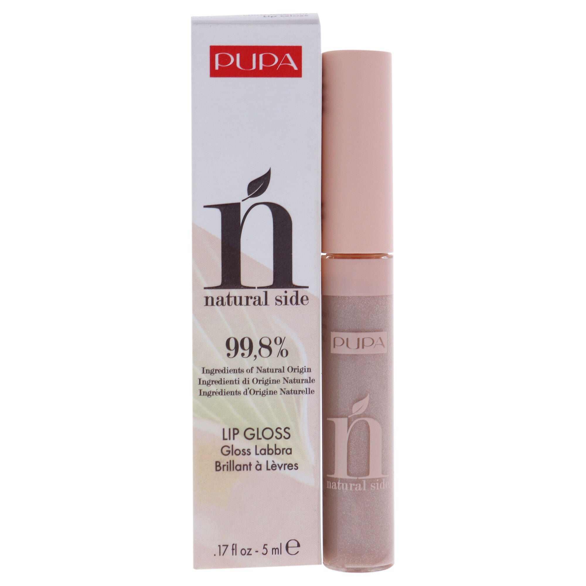 Natural Side Lip Gloss - 001 Light Rose by Pupa Milano for Women - 0.17 oz Lip Gloss, See Description, hi-res image number 0
