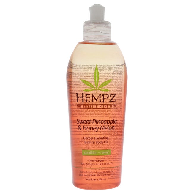 Sweet Pineapple and Honey Melon Hydrating Bath and Body Oil by Hempz for Unisex - 6.76 oz Body Oil, NA, hi-res image number null