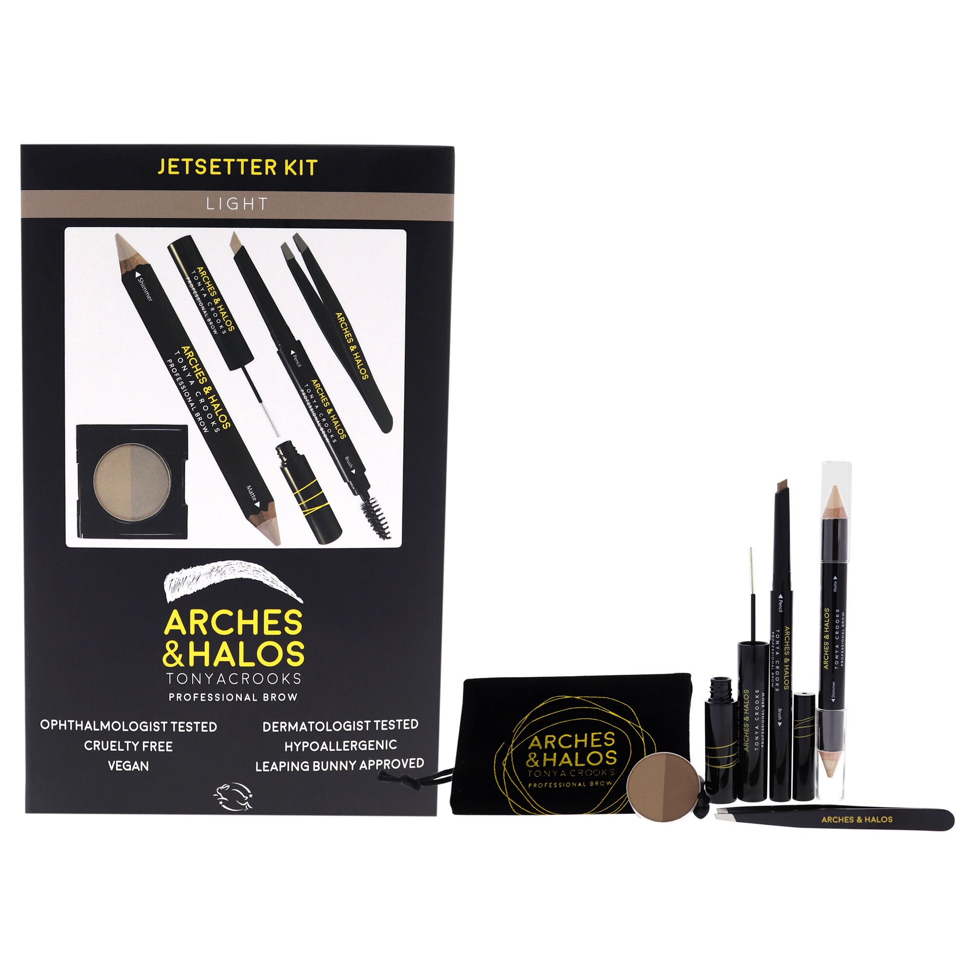 Jetsetter Brow Kit - Light by Arches and Halos for Women - 6 Pc Set, See Description, hi-res image number 0