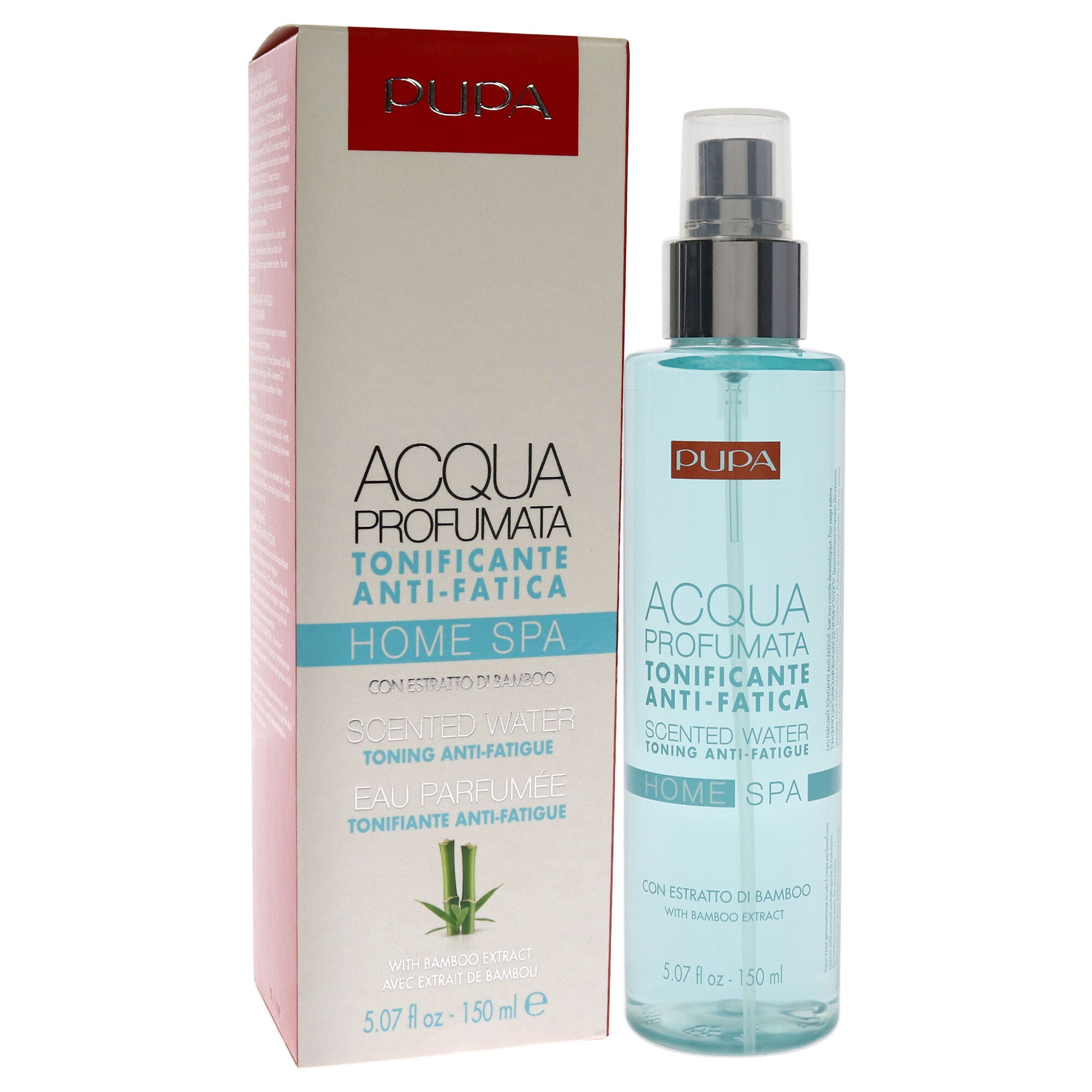 Home Spa Toning Anti-Fatigue Scented Water -Bamboo Extract by Pupa Milano for Unisex - 5.07 oz Body Mist, See Description, alternate image number 2