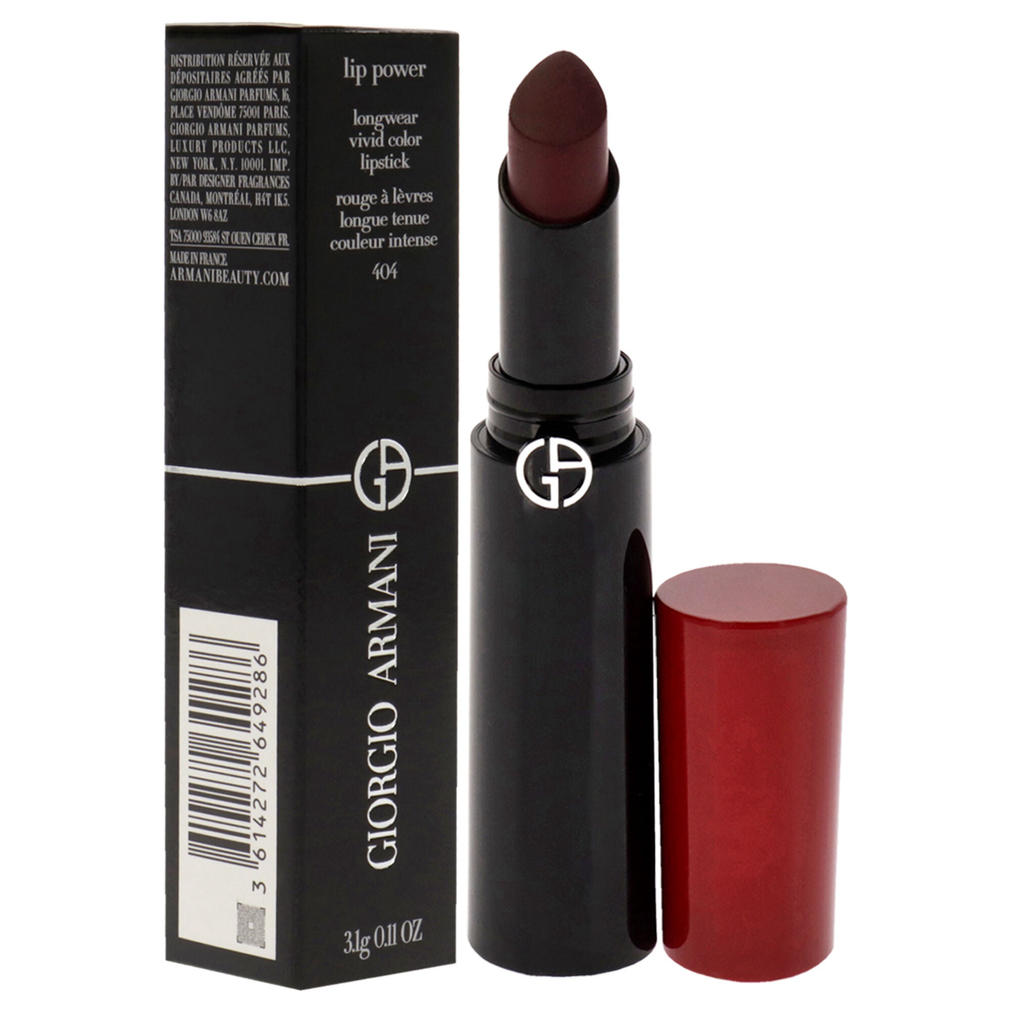 Lip Power Longwear Vivid Color Lipstick - 404 Tempting by Giorgio Armani for Women - 0.11 oz Lipstick, , alternate image number 6