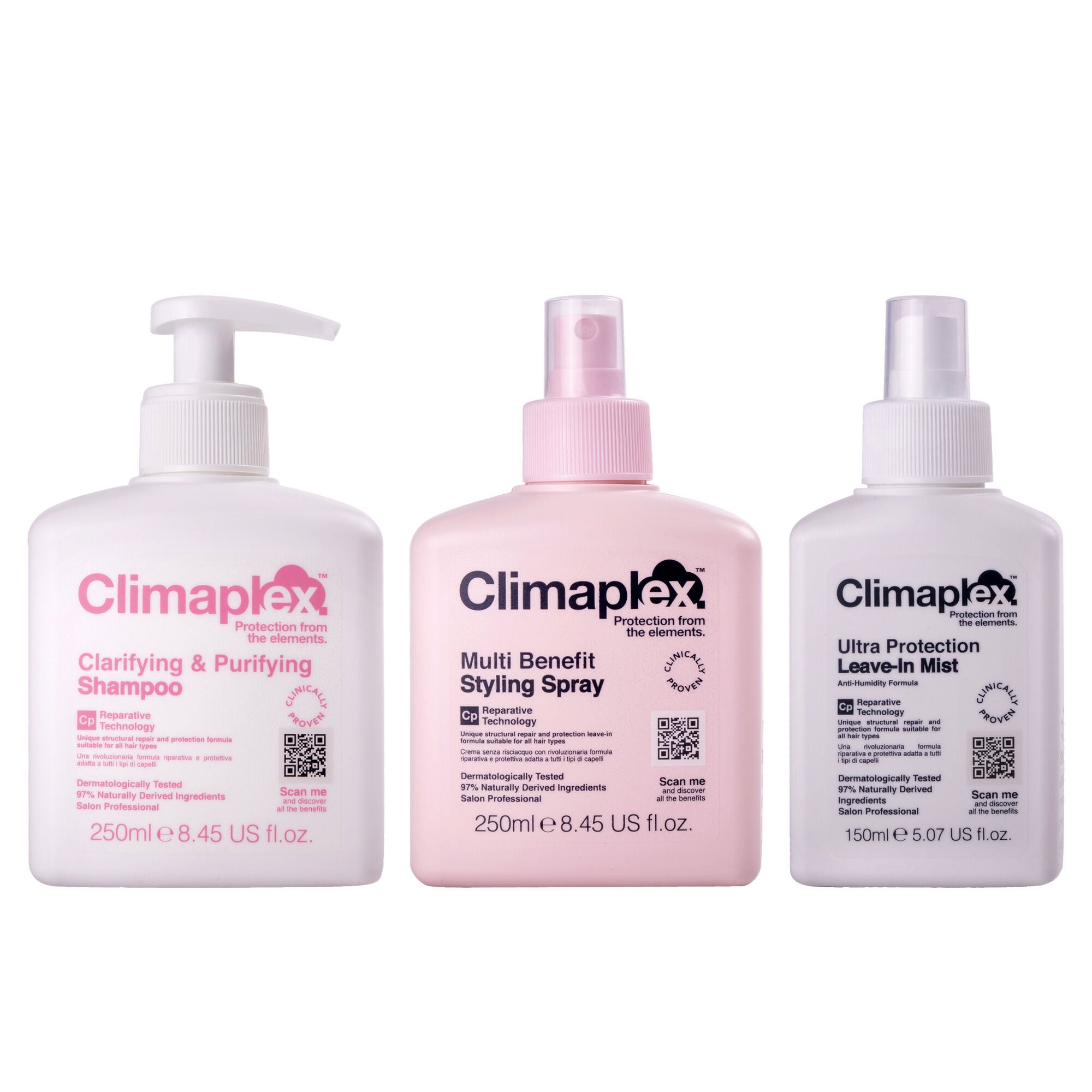 Climaplex Clarifying and Purifying Shampoo, Multi Benefit Styling Spray and Climaplex Ultra Protection Leave-In Mist Kit by Climaplex for Unisex, See Description, hi-res image number 0