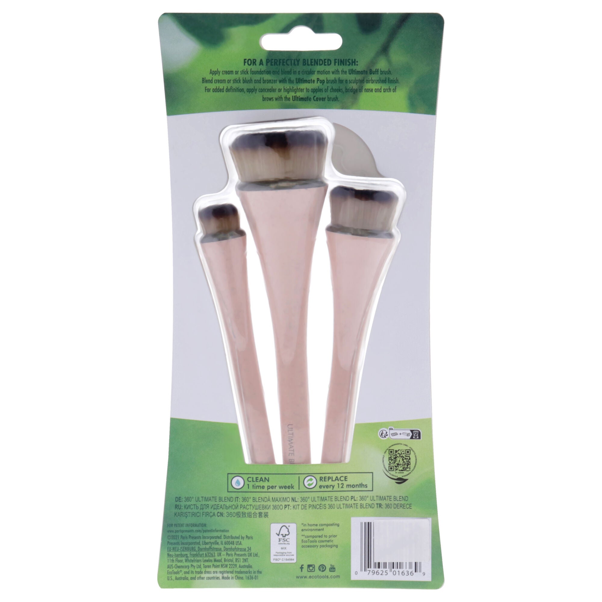 360 Ultimate Blend Brush Kit by Ecotools for Women - 3 Pc Ultimate Buff Brush, Ultimate Pop Brush, Ultimate Cover Brush, See Description, alternate image number 3