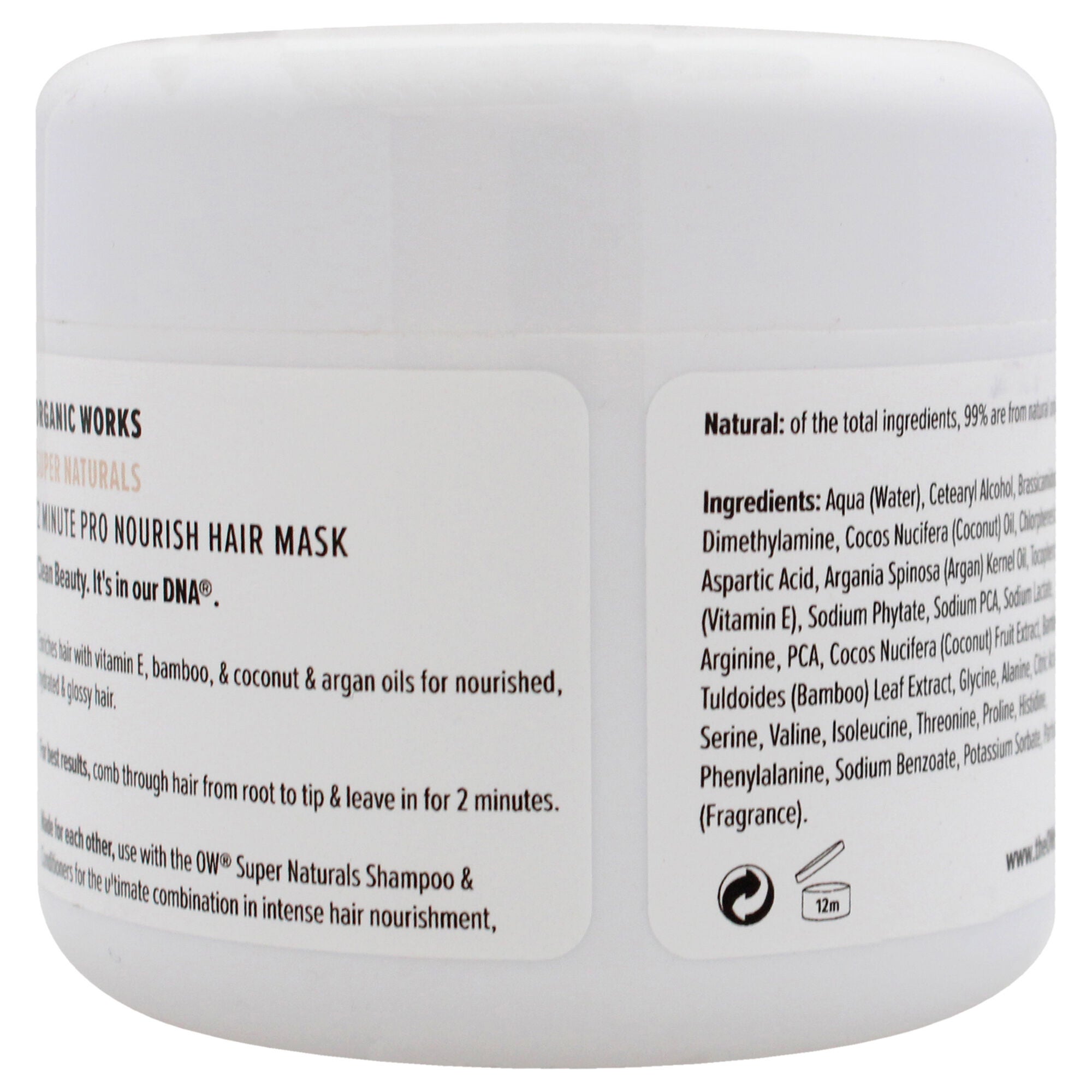 Super Naturals 2 Minute Pro Nourish Hair Mask by Organic Works for Unisex - 5.07 oz Mask, See Description, alternate image number 1