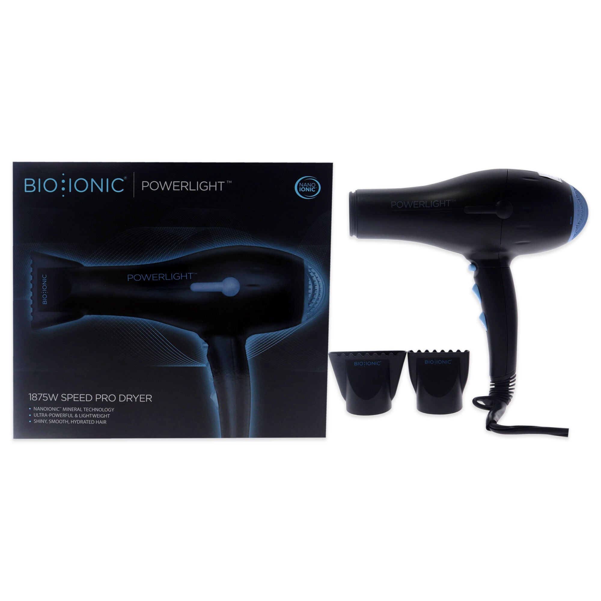 PowerLight 1875W Speed Pro-Dryer - Black by Bio Ionic for Women - 1 Pc Hair Dryer, See Description, hi-res image number 0