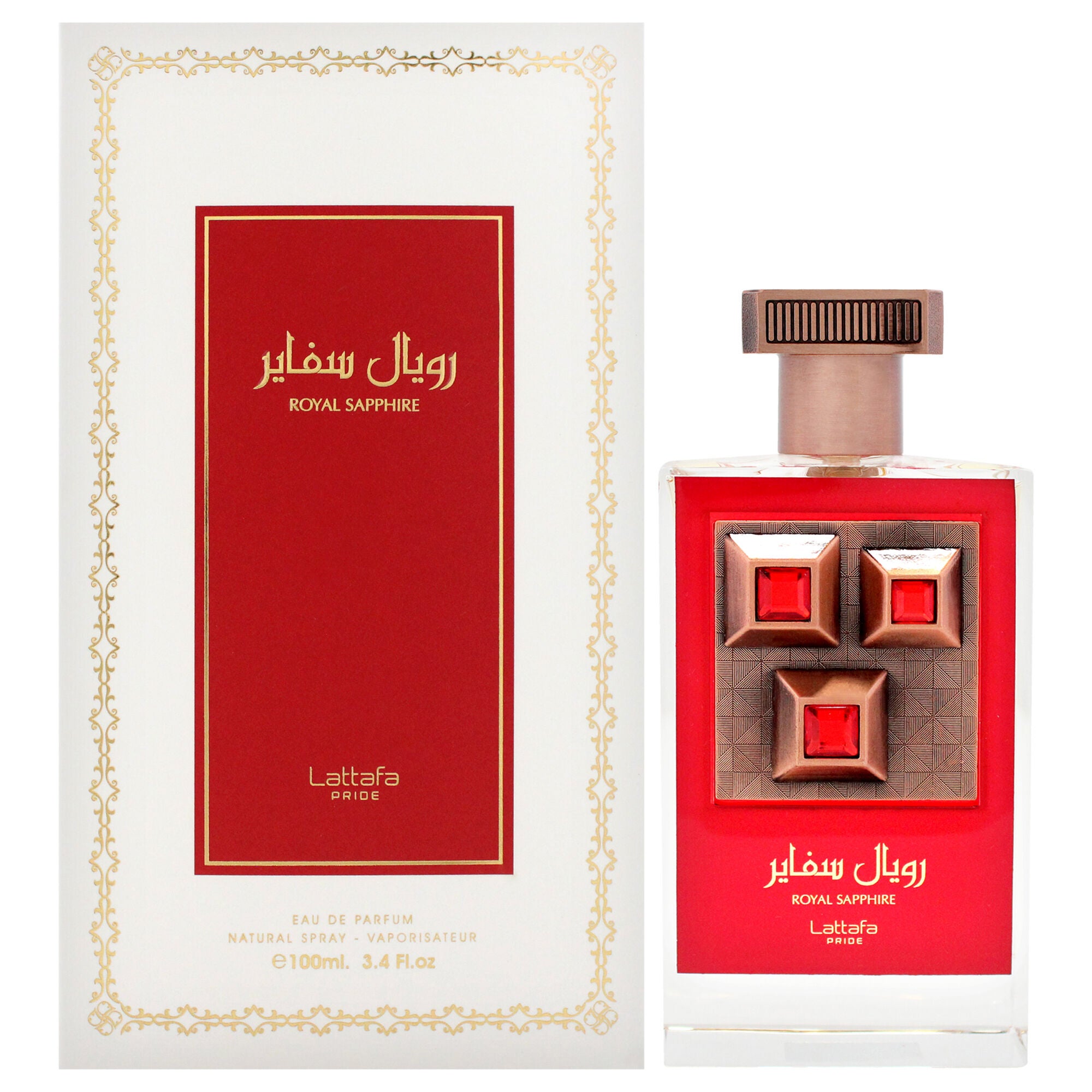 Pride - Royal Sapphire by Lattafa for Unisex - 3.4 oz EDP Spray, Clear, hi-res image number 0