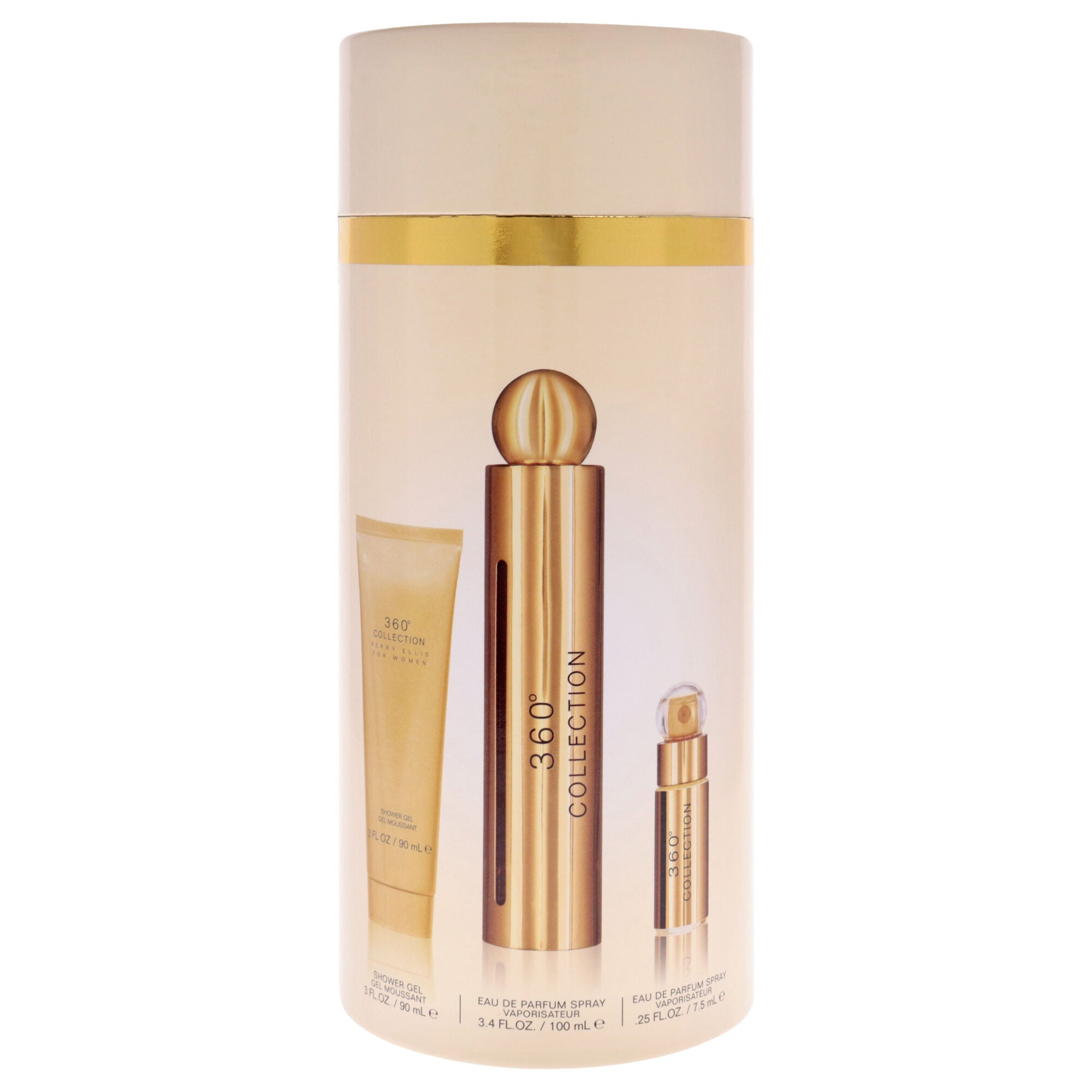360 Collection Deluxe by Perry Ellis for Women - 3 Pc Gift Set 3.4oz EDP Spray, 0.25oz EDP Spray (Mini), 3oz Shower Gel, Clear, alternate image number 3