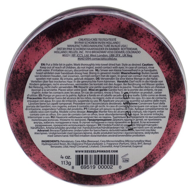 Pink Grease Heavy Hold Pomade by Reuzel for Men - 4 oz Pomade, , alternate image number null