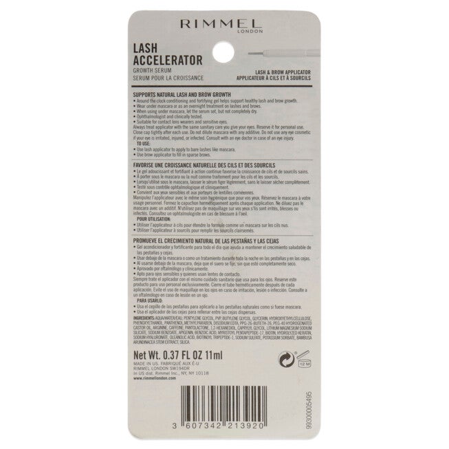 Lash Accelerator Growth Serum - 100 Clear by Rimmel London for Women - 0.37 oz Serum, NA, alternate image number null