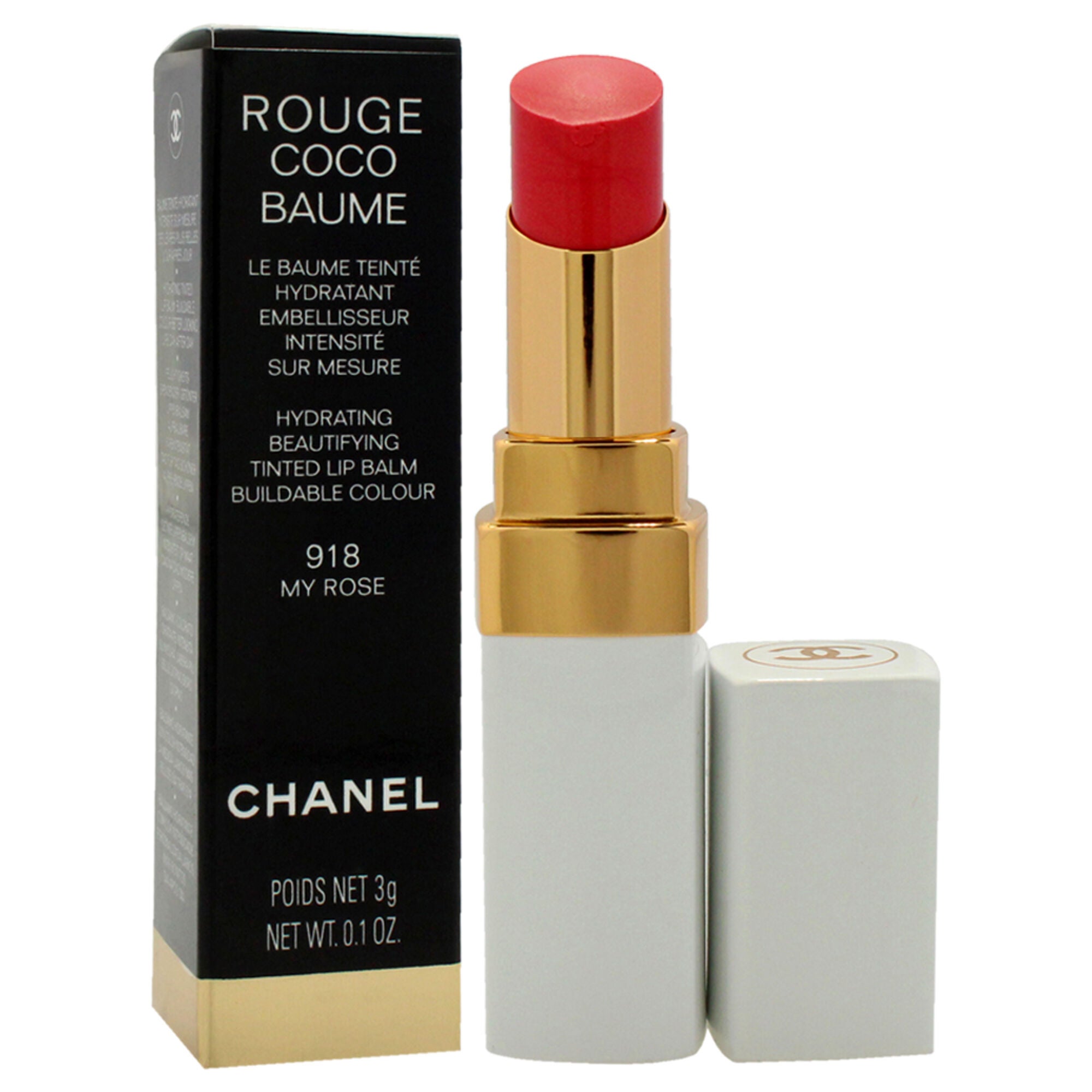 Rouge Coco Baume Hydrating Beautifying Tinted - 918 My Rose by Chanel for Women - 0.1 oz Lip Balm, See Description, alternate image number 1