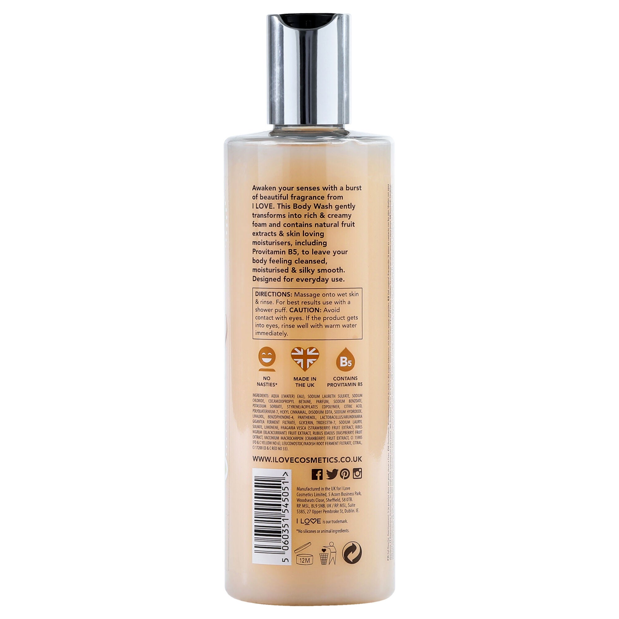 Scented Body Wash - Vanilla Milk by I Love Cosmetics for Women - 11.8 oz Body Wash, See Description, alternate image number 2