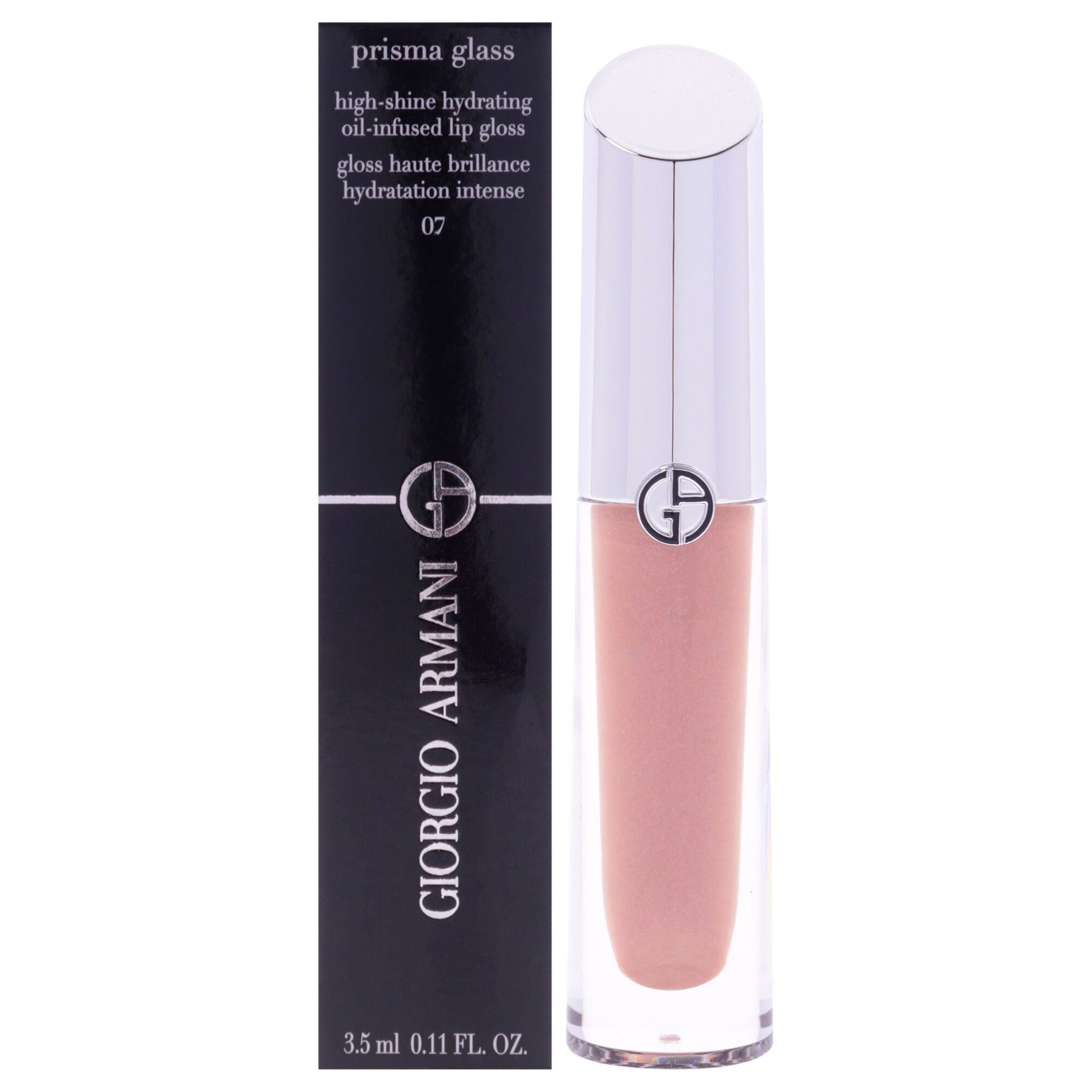 Prisma Glass Lip Gloss - 07 Nude Glow by Giorgio Armani for Women - 0.11 oz Lip Gloss, Brown, hi-res image number 0